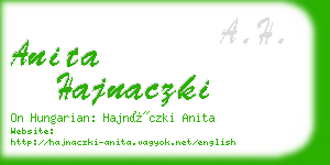 anita hajnaczki business card